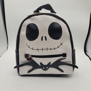 Backpack Nightmare Before Christmas Jack Skellington Face Black White‎ 12"H 10"W